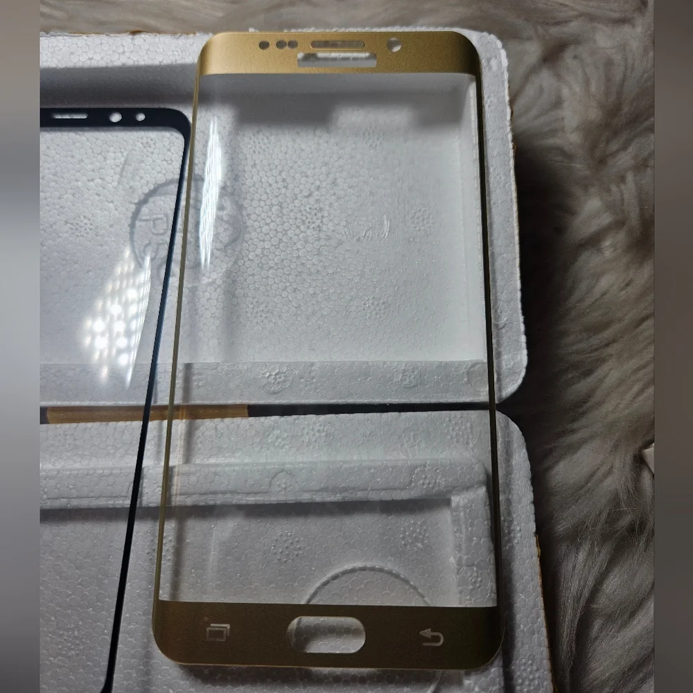 Samsung Galaxy S6 Edge+ Tempered Glass Screen Protector Set | Black & Gold | New